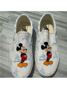 Vans x Mickey Mouse Slip-On Shoes - White/Blue